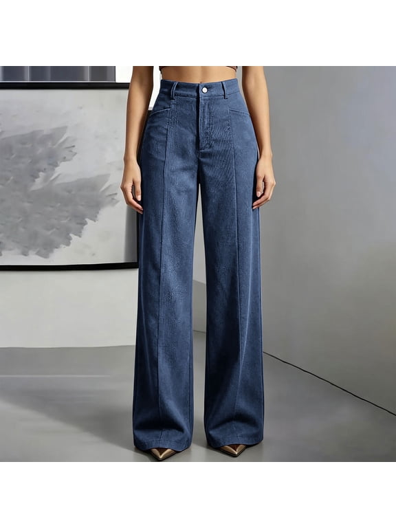 Dress Pants for Women Tailored Straight Leg High Wasit Professional Casual Office Full Length Work Pants