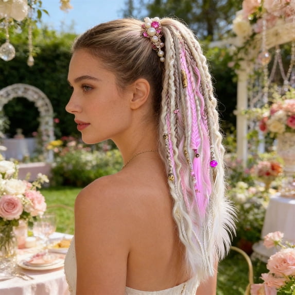 MMJ Elastic Dirty Braid Ponytail 27.6in Synthetic Hair Extension Fashion Wrap Natural Look Daily Party Wear