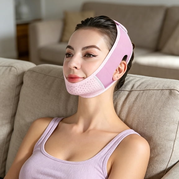 MMJ Face Lifting Mask Strap Adjustable V Line Shaping Belt Breathable Anti Sagging Chin Reducer for Jawline Double Chin