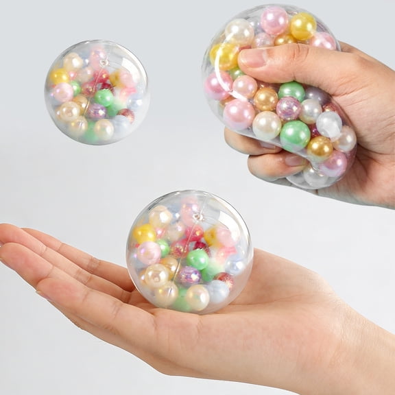 MMJ Fidget Toys Stress Relief Toys Bead Squeeze Ball Hand Feel Sensory Desk Anxiety Calming Soft Novelty