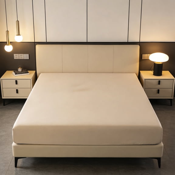 MMJ Fitted Sheet 78.7x59in Non Slip Elastic Bed Cover Soft Fiber for Mattress Protection