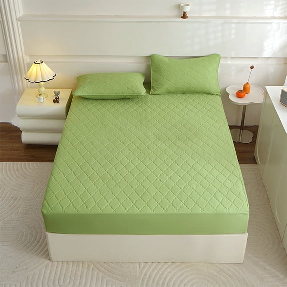 MMJ Fitted Sheet Waterproof Quilted Mattress Protector Machine Washable for Twin 35.4x78.7x11.8in