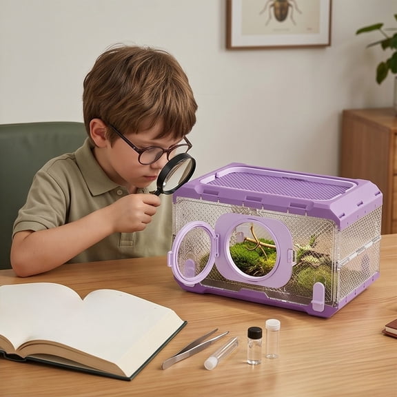 MMJ Foldable Insect Observation Box Transparent Bug Catcher Toy for Outdoor Adventure Student Science Experiment