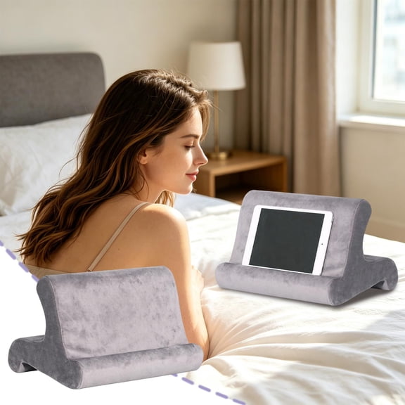 MMJ Foldable Reading Pillow Tablet Holder Multi Angle Support Pillow for Bed Sofa Travel Portable 11.4x9.8x7.9in