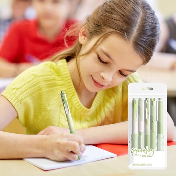 MMJ Gel Pens 0.5mm Fast Drying Retractable Fine Point Ballpoint 5 Pack for Office Home Writing 5.7in