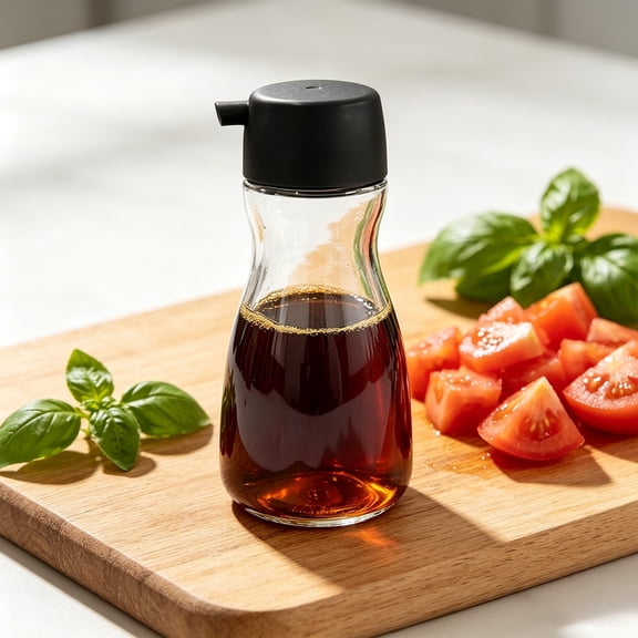 MMJ Glass Soy Sauce Dispenser Bottle Japanese Style Seasoning Cruet for Kitchen Countertop Storage 4 Styles