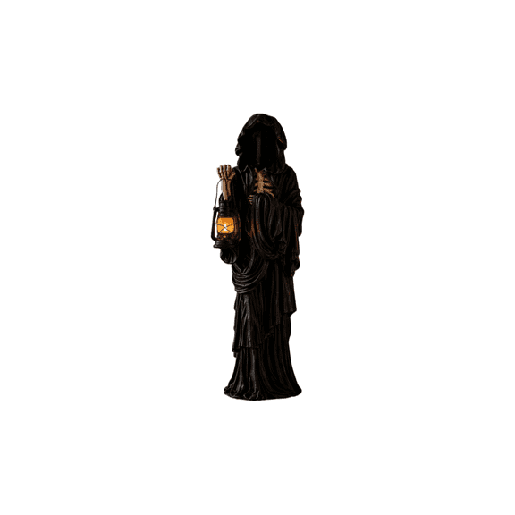 MMJ Grim Reaper Lantern LED Lighted Figure Desktop Ornament Gothic Decor Battery Included