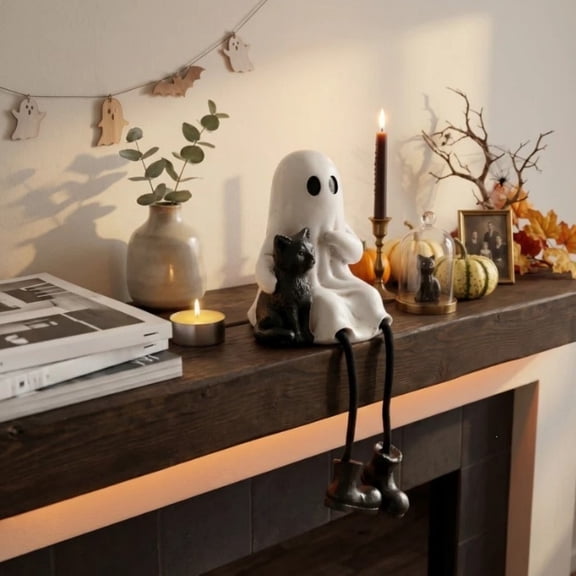 MMJ Halloween Decorations Dangling Leg Shelf Sitter Hanging Ornament Resin Figurine Mantel Shelf Decor