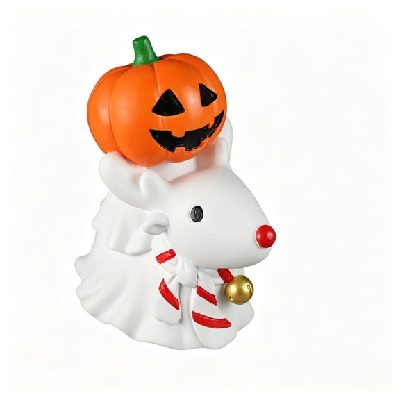 MMJ Halloween Decorations Pumpkin Ghost Riding Deer Resin Figurine Desk Tabletop Statue Fall Decor Gift