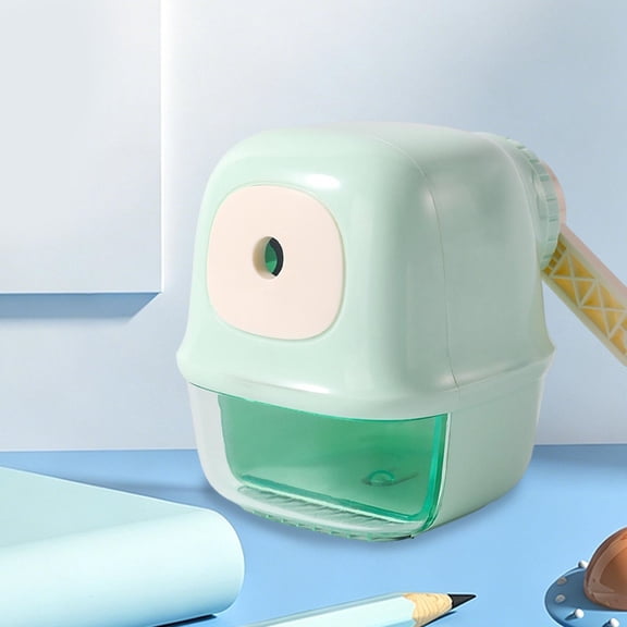 MMJ Hand Crank Pencil Sharpener Auto Feed Alloy Steel Blade with Shavings Box for Home Office