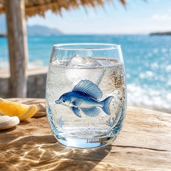 MMJ Handmade Sea Animal Glass Cups Coastal Home Decor Drinkware for Ocean Lovers