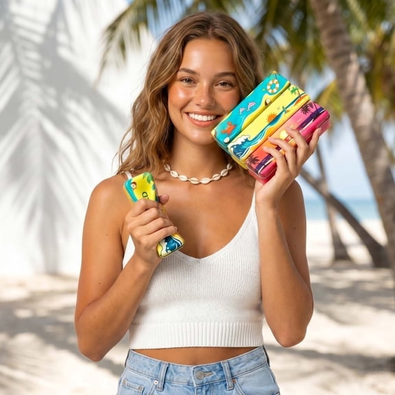 MMJ Hawaiian Swirl Cheese Stick Fidget Toys Slow Rising Stress Relief with Tin Box Random Color