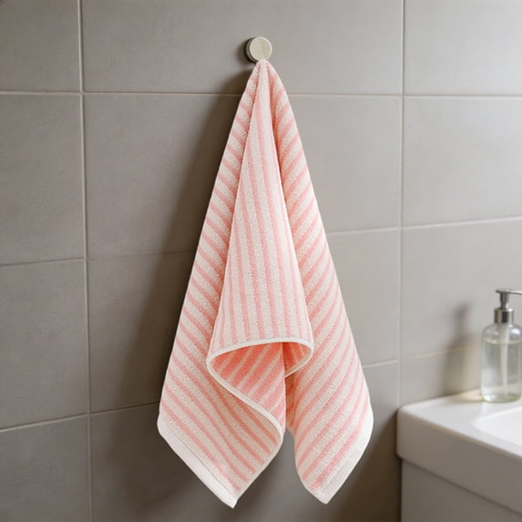 MMJ Household Striped Towel Set Soft Absorbent 100 Cotton for Bathroom Kitchen Hand Face Quick Drying 13.4x29.1in
