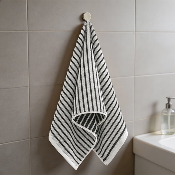 MMJ Household Striped Towel Set Soft Absorbent 100 Cotton for Bathroom Kitchen Hand Face Quick Drying 13.4x29.1in