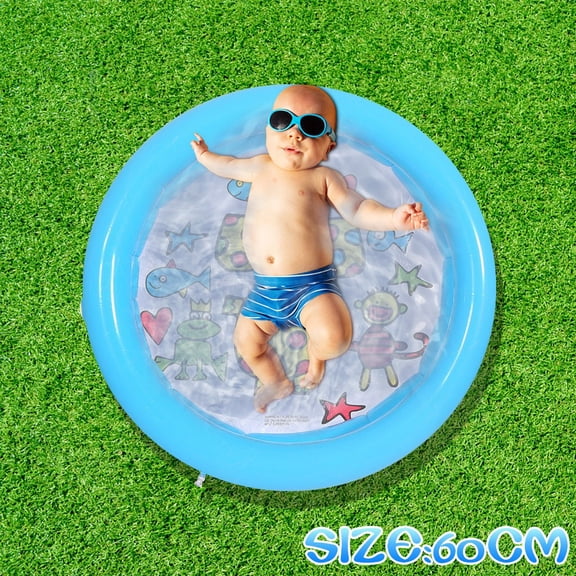 MMJ Inflatable Pool Water Play Center Blow Up Kiddie Toddler Outdoor Summer Backyard 23.70x23.70in