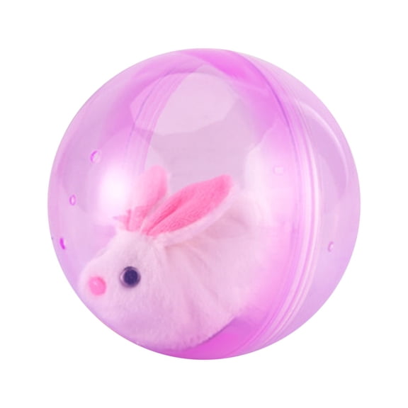 MMJ Interactive Rolling Pet Ball Automatic Moving Toy with Realistic Plush Mouse Inside USB Rechargeable for Cats Dogs