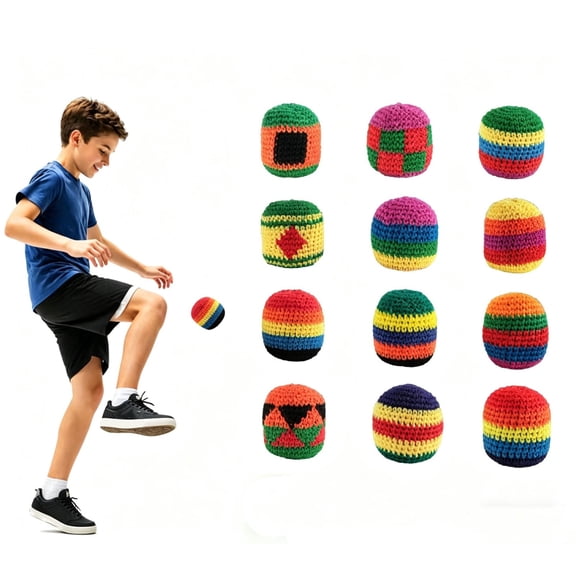MMJ Juggling Balls 12pcs Handmade Woven Sandbags Multi Color Beginner Circus Props Soft