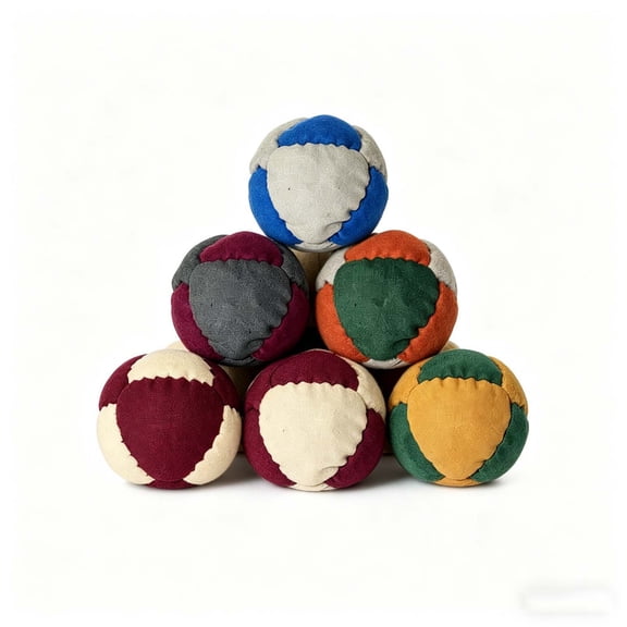 MMJ Juggling Balls Set of 5 Stress Reducing Fabric Kick Footbag for Outdoor Indoor Games 2in Each