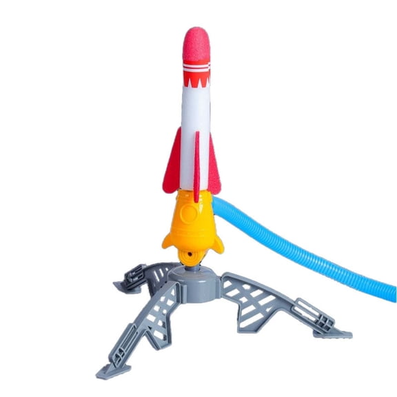 MMJ Kids Outdoor Jump Step Air Rocket Launcher with Soft Foam Stomp Toy Backyard 4-8 Years