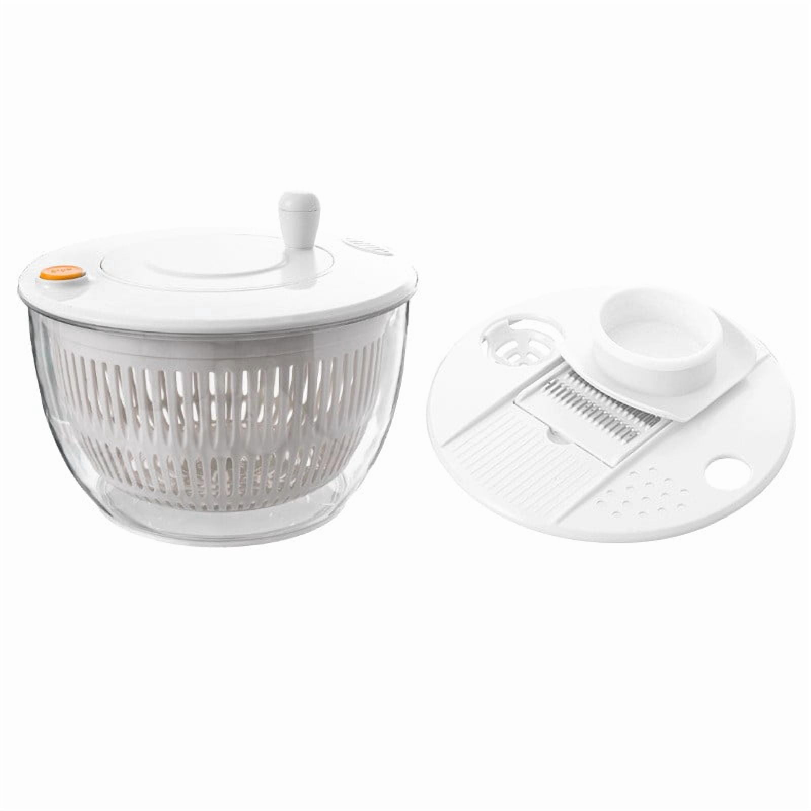 MMJ Kitchen Appliances Salad Spinner 6 in 1 Manual Vegetable Chopper and Juicer with Interchangeable Blades for Food Prep