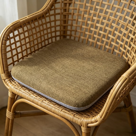 MMJ Linen Chair Cushion Square Non Slip for Dining Chair Home Office 13.8x13.8in