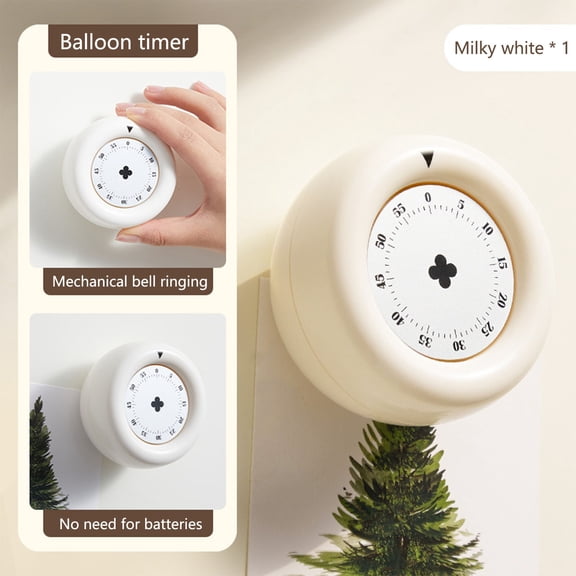 MMJ Magnetic Mechanical Kitchen Timer No Battery Needed Visual Countdown for Cooking Baking Class 2.83x2.83x1.81in