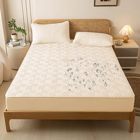 MMJ Mattress Protector Waterproof Fitted Sheet Non Slip All Season for Twin 35.4x78.7in