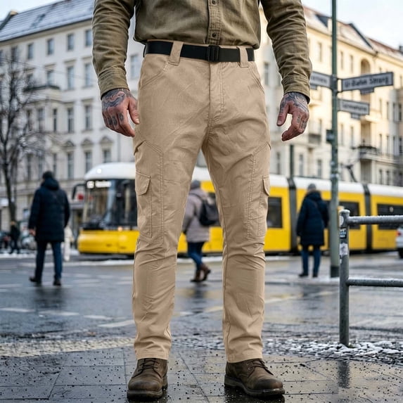 Maintenance Color Work MMJ Men's Cargo Pants Straight Leg Slim Fit Elastic Waist High Waist ...