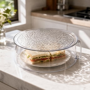 MMJ Microwave Splatter Cover Heat Resistant Reusable Food Lid Guard Steam Vents Kitchen Countertop Dining 9.84x9.44x2.95in