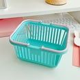 thumbnail image 1 of MMJ Mini Desktop Storage Basket Handheld Plastic Organizer Stationery Cosmetic Caddy 6.30x5.12x3.35in, 1 of 6