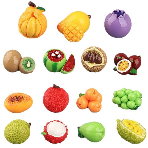 MMJ Mini Resin Fruit Figurine Random Style Dollhouse Grocery Scene Craft Accessory
