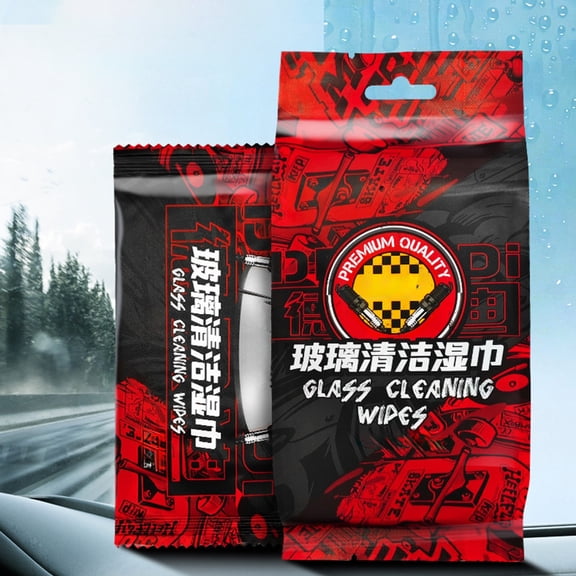 MMJ Mirror Glass Cleaning Wipes 10 Pack Individual Moist Oil Film Remover Auto Car Home Streak Free
