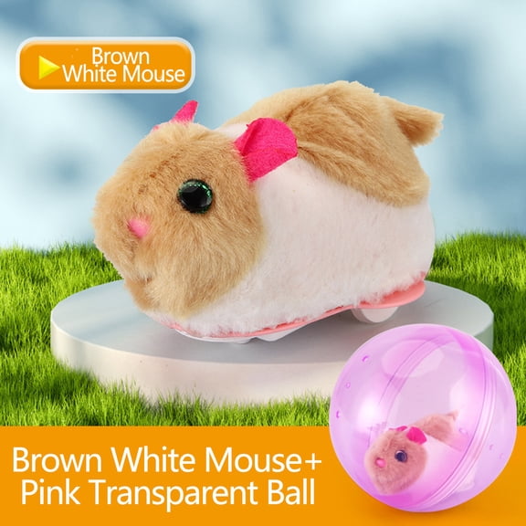 MMJ Motorized Rolling Ball Toy Plush Cover Automatic 360 Rotate Interactive Pet Cat Dog Exercise 4.92x4.92in