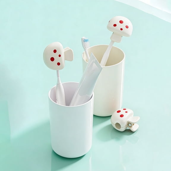 MMJ Mushroom Toothbrush Cover Portable Travel Dustproof Protector Cap for Home Outdoor Hygienic 1.85x1.73x1.1in