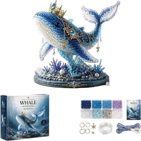 MMJ Mythical Ocean DIY Bead Kit for Beginners Crystal Sea Glass Beads Jewelry Making Set with Instructions