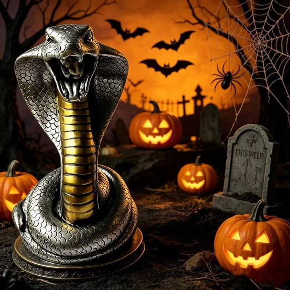 MMJ Night Light LED Cobra Snake Table Desk USB Ambient Lamp Bedroom Living Room Decor Ornament Gift 8x4x4in