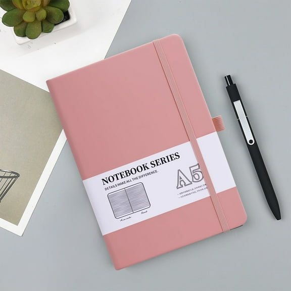 MMJ Notebook Hardcover Lined Journal with Inner Pocket Ribbon Bookmark 200 Pages for Writing 8.5x5.7in