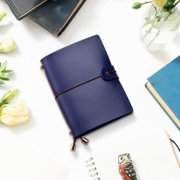 MMJ Notebook PU Leather Bound Travel Diary Journal for Office Home Writing 5.3x4.1in