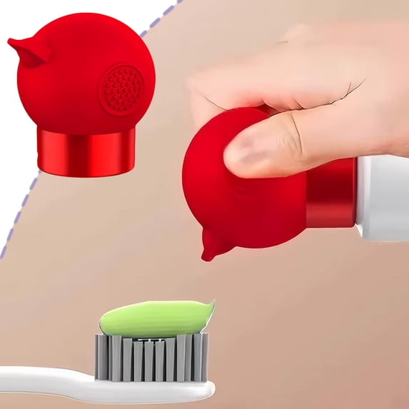 MMJ One Way Automatic Toothpaste Dispenser Portable Toothpaste Cap Bathroom Accessory 1.61x1.50in
