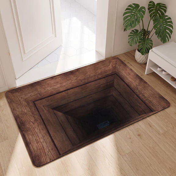 MMJ Optical Illusion Diatomaceous Earth Floor Mat Stain Wear Resistant Super Absorbent Quick Dry for Indoor Outdoor Entryway Doorstep Home