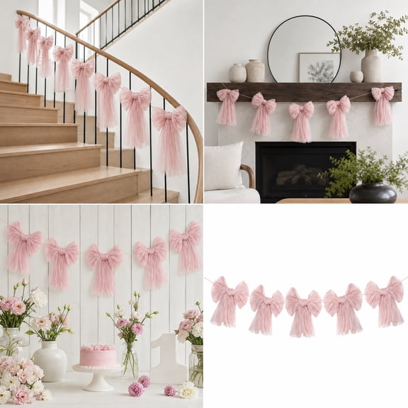 MMJ Party Decor Big Bow 12.99x10.63in Polyester with Ribbon for Wedding Birthday Christmas Party