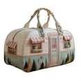 thumbnail image 1 of MMJ Patchwork Travel Bag Vintage Printed Large Capacity Weekender Overnight Duffel for Women Men Casual Trip, 1 of 8