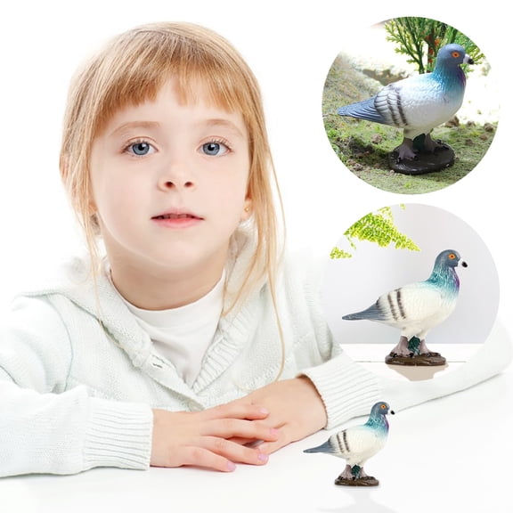 MMJ Pigeon Model Statue Cute Bird Figurine Realistic Plastic for Home Shelf Display Educational Toy Gift