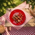 thumbnail image 1 of MMJ Plastic Round Hollow Basket Draining Tray Outdoor Picnic Food Serving Plate Barbecue Grill Storage Organizer 10.43in, 1 of 6