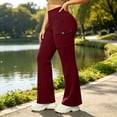 thumbnail image 1 of MMJ Plus Size Cargo Pants for Women Flare Leg High Waist Fleece Lined with Pockets Stretch Casual Trousers Full Length Comfortable Warm Outdoor Hiking Travel, 1 of 8
