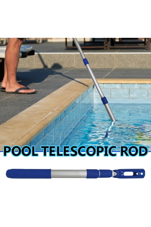 Pool Pole Telescopic Aluminum Alloy 3 Section 2.95ft Lightweight Adjustable Cleaning Rod with Grip Handle