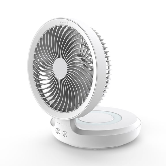 MMJ Portable Desk Fan Foldable Wall Mounted Rechargeable 4 Speed Quiet Air Circulator with Magnetic Remote for Home Office Bedroom