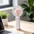 thumbnail image 1 of MMJ Portable Fan Handheld Mini USB Rechargeable 3 Speed Desk Fan Personal Cooling 5.91in Yellow, 1 of 6