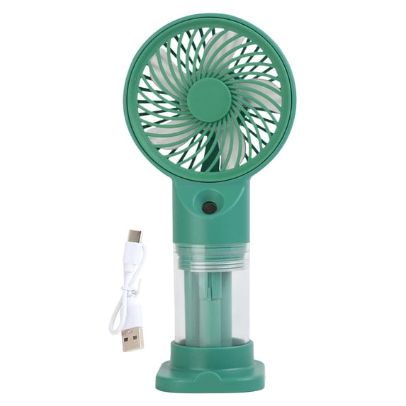 MMJ Portable Fan Handheld Misting Mini Rechargeable Spray Cooler Detachable Base USB Quiet Motor 6.38x3.03x2.60in Travel Outdoor Desk Summer