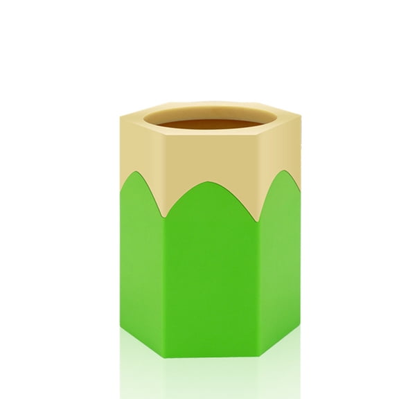 MMJ Portable Pen Holder Box Plastic Pencil Pot Storage Desk Accessories 4.13x3.39in